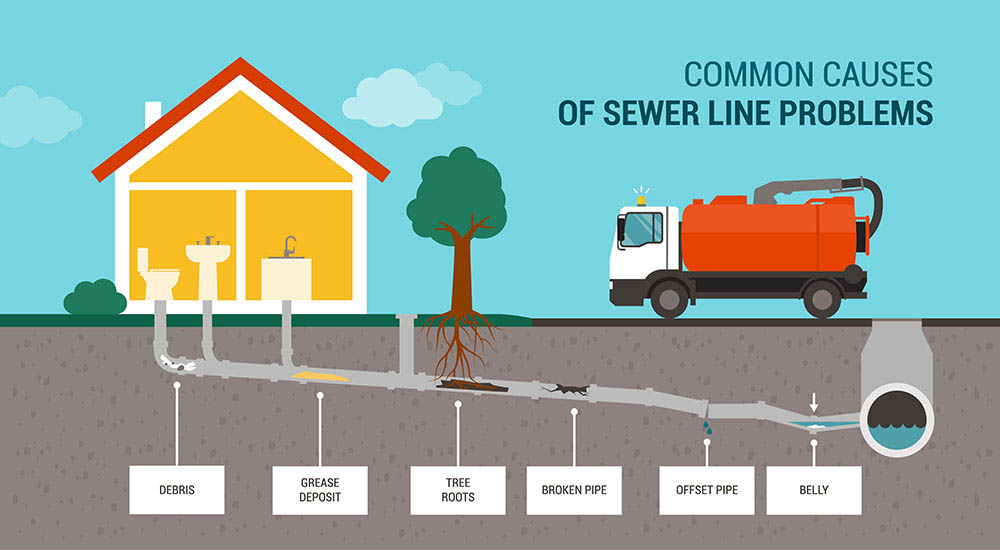 Sewer Line Problems Illustration